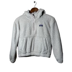 Patagonia Kids Hoodie Fleece Tan Quarter-Zip Sherpa‎ Large